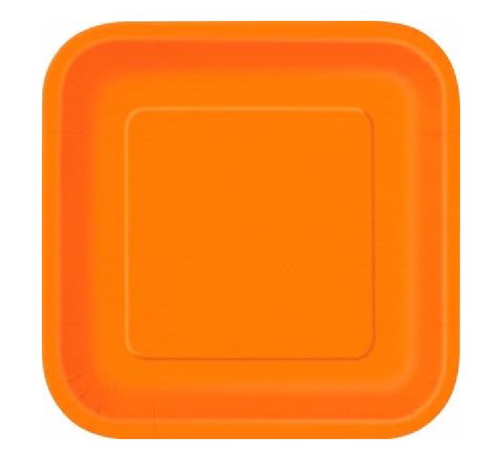 Orange Square Plates Disposible (9 inch)