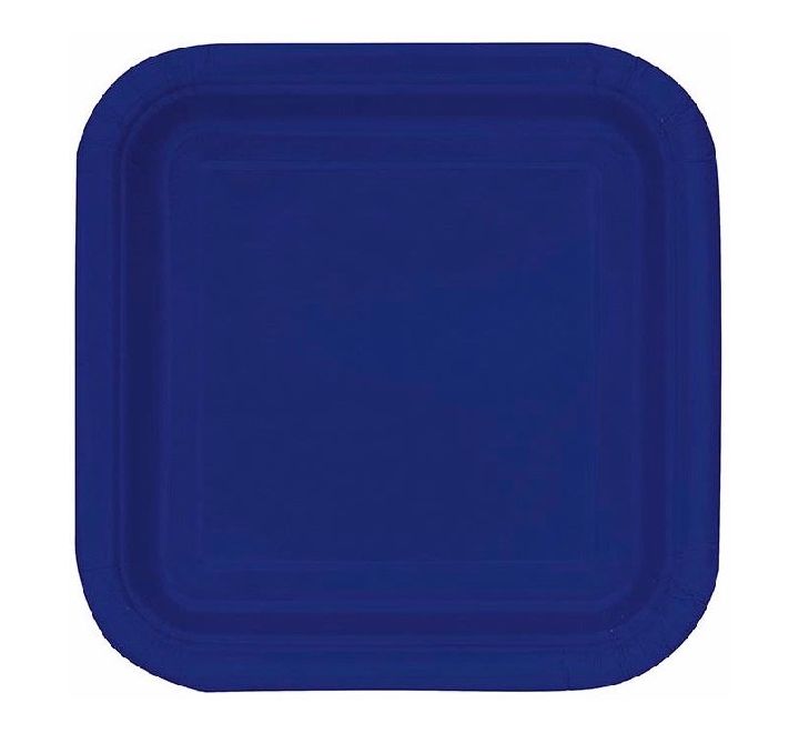 Dark Blue Square Plates Disposible (9 inch)