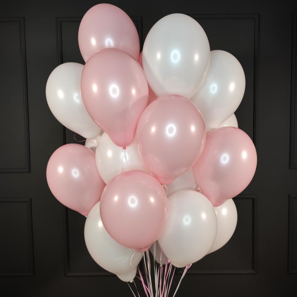 White & Pink Latex Balloon Bunch