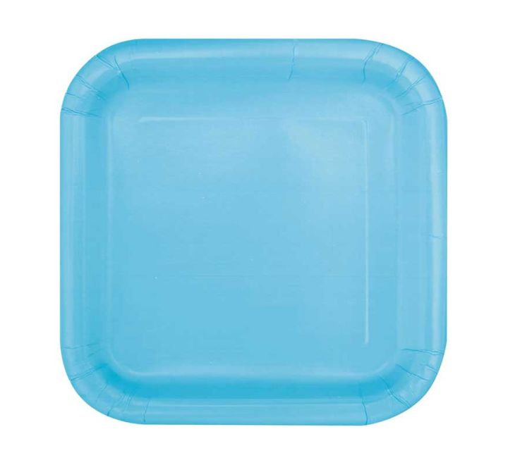 Light Blue Square Plates Disposible (7 inch)