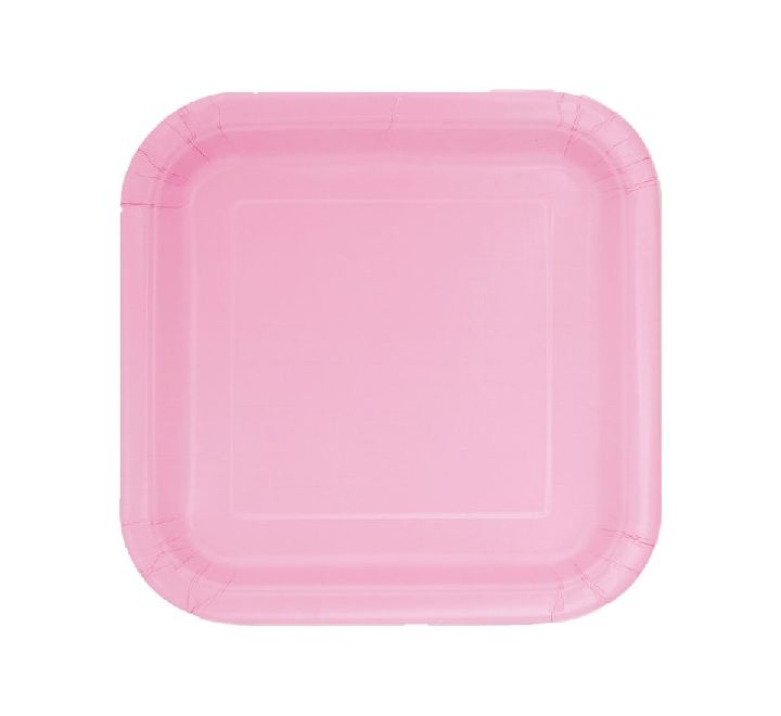Pink Square Plates Disposible (7 inch)
