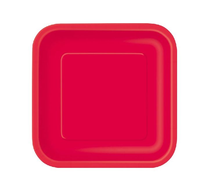 Red Square Plates Disposible (7 inch)