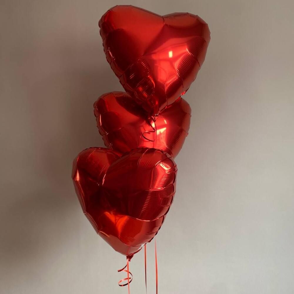 Red Foil Heart Balloons – Valentine's Set