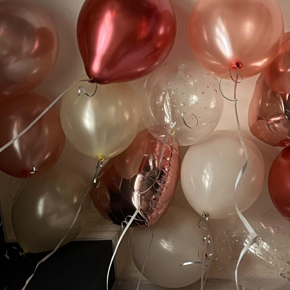 Romantic Rose Gold Ceiling Balloon Set 🎈 (9pcs)