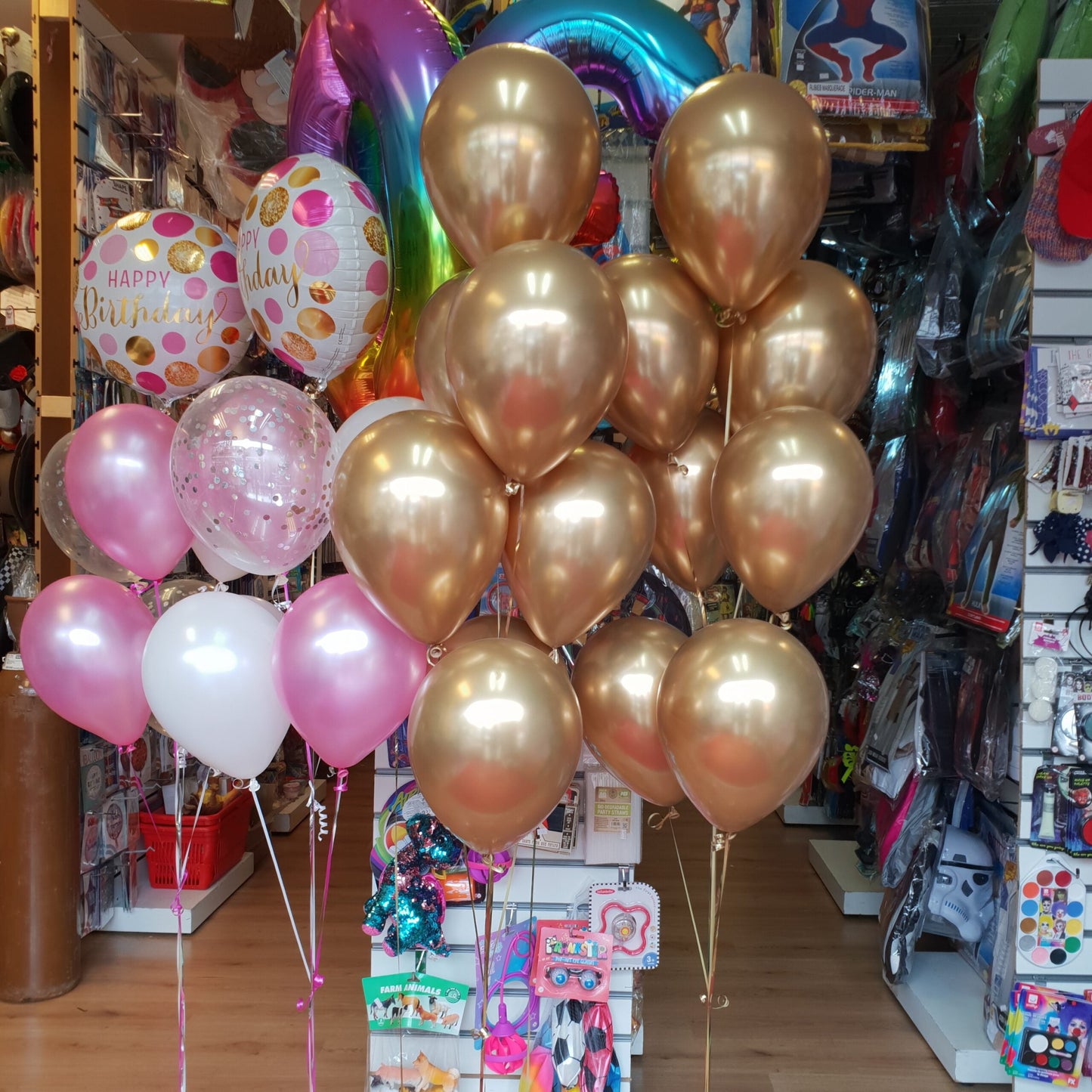 Round Shaped Foil Birthday Latex Balloons with Confetti