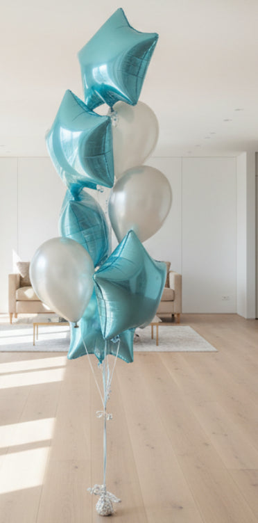 Foil Star Balloons with Latex Balloons Bouquet
