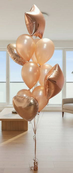 Heart & Star Foil Balloons with Latex Balloons Bouquet