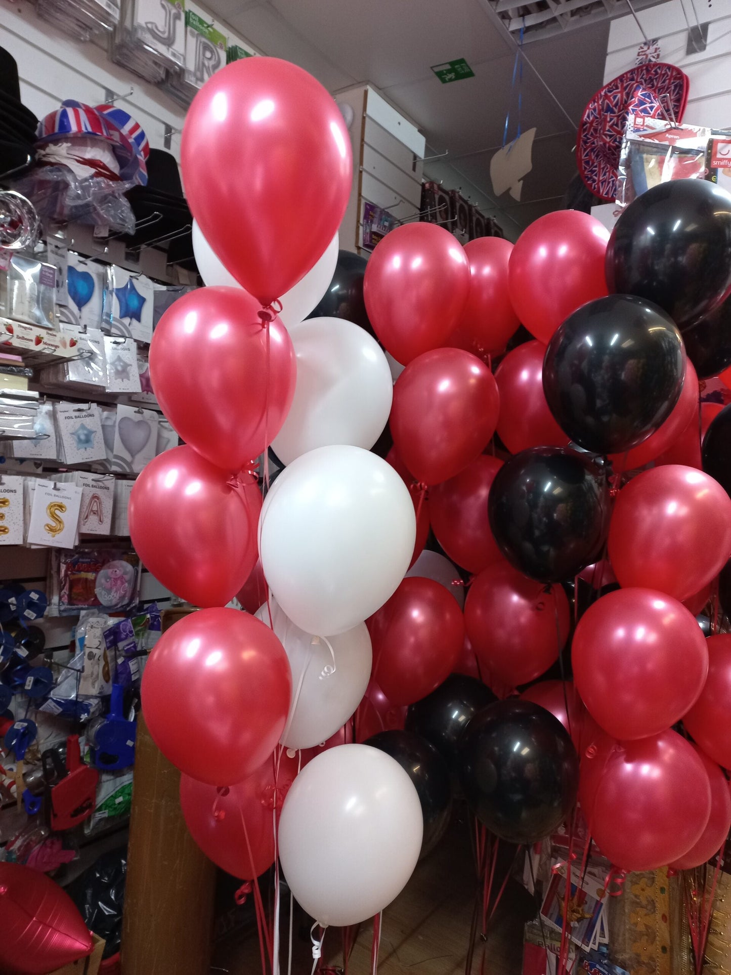 Red, Black & White Mix Latex Birthday Balloons