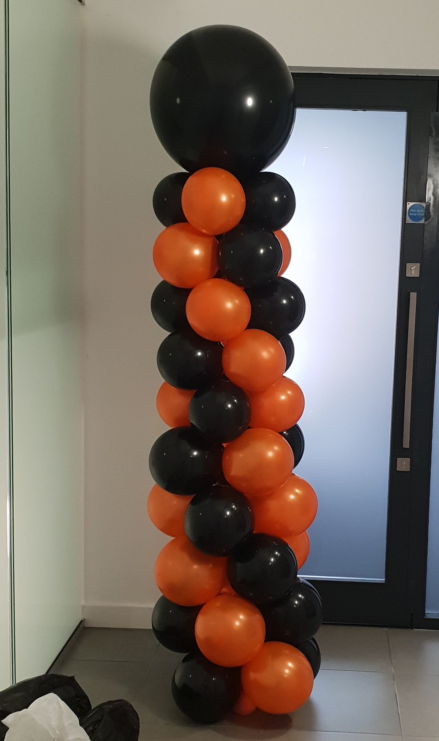 Big Black Latex Balloon with Latex Balloons Pillar (Air Filled)