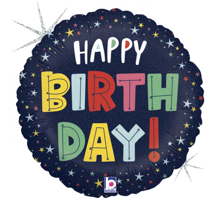 Birthday Colorful Stars Foil Balloon