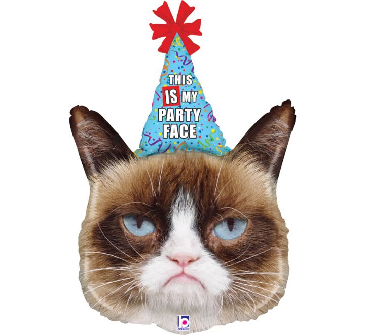 Grumpy Cat Party Face Foil Balloon