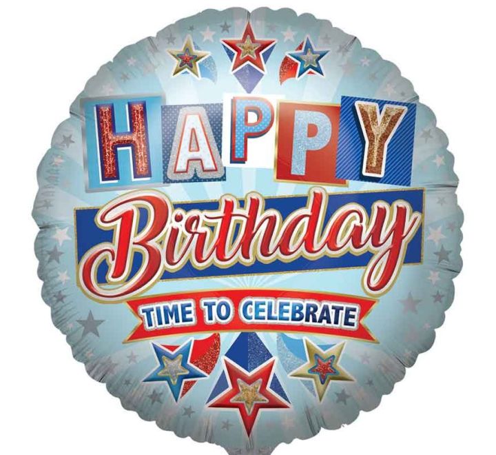 Open Birthday Male Jumbo Foil Balloon