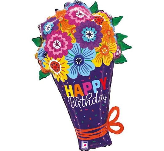 Bold Blooms Bday Bouquet Foil Balloon