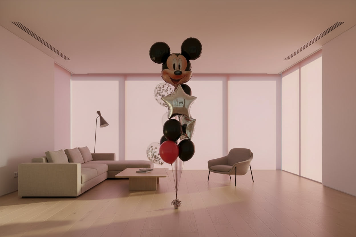 Mickey Mouse Foil & Star Helium Balloon Bouquet – Balloons Shop London