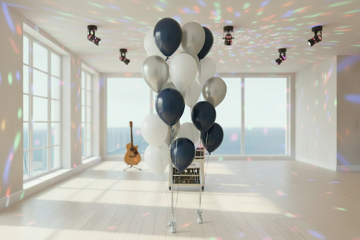 Navy, White & Silver Chrome Balloon Bouquet – Balloons Shop London