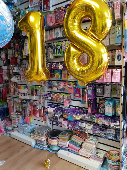 Gold Foil Number Helium Balloons