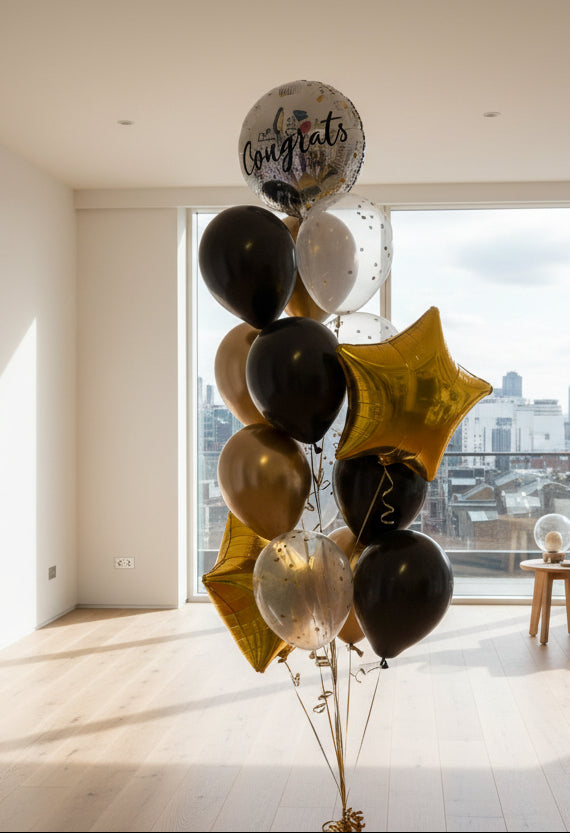 Cogrates and Star Foil with Latex Balloons Bouquet