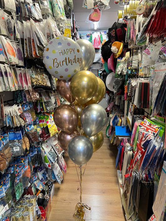 Happy Birthday Foil with Latex Balloons Bouquet