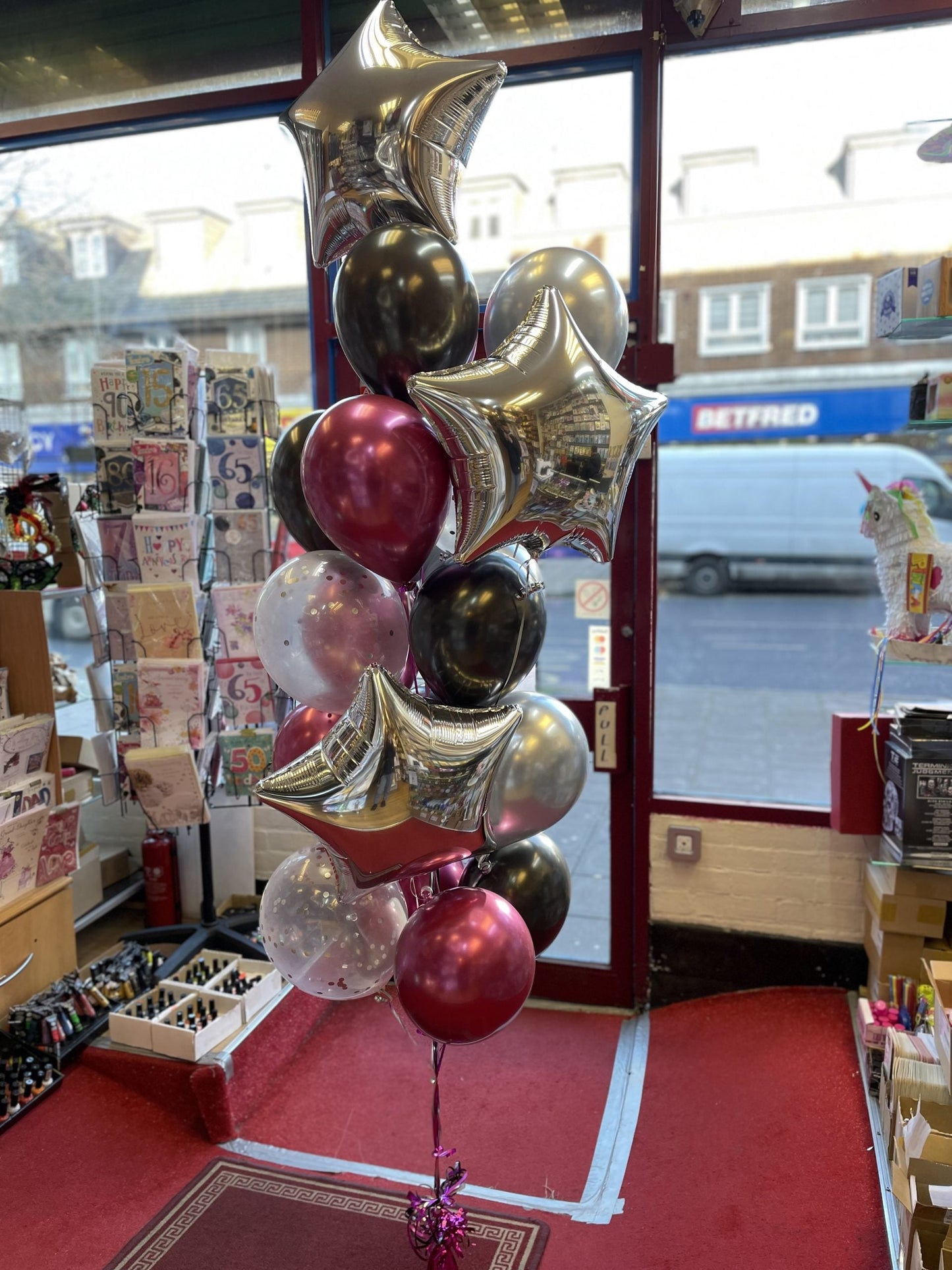 Metallic Chrome Balloons Bouquet with Minifoil Stars
