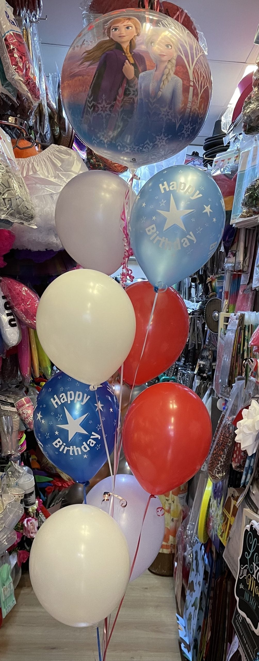 Frozen Foil with Mix of Colors Latex Birthday Balloons