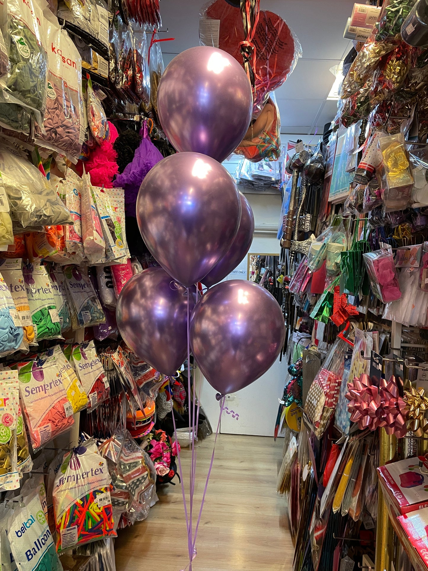 Metallic Latex Birthday Balloons in Purple Shinny
