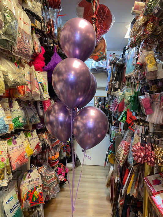 Metallic Latex Birthday Balloons in Purple Shinny