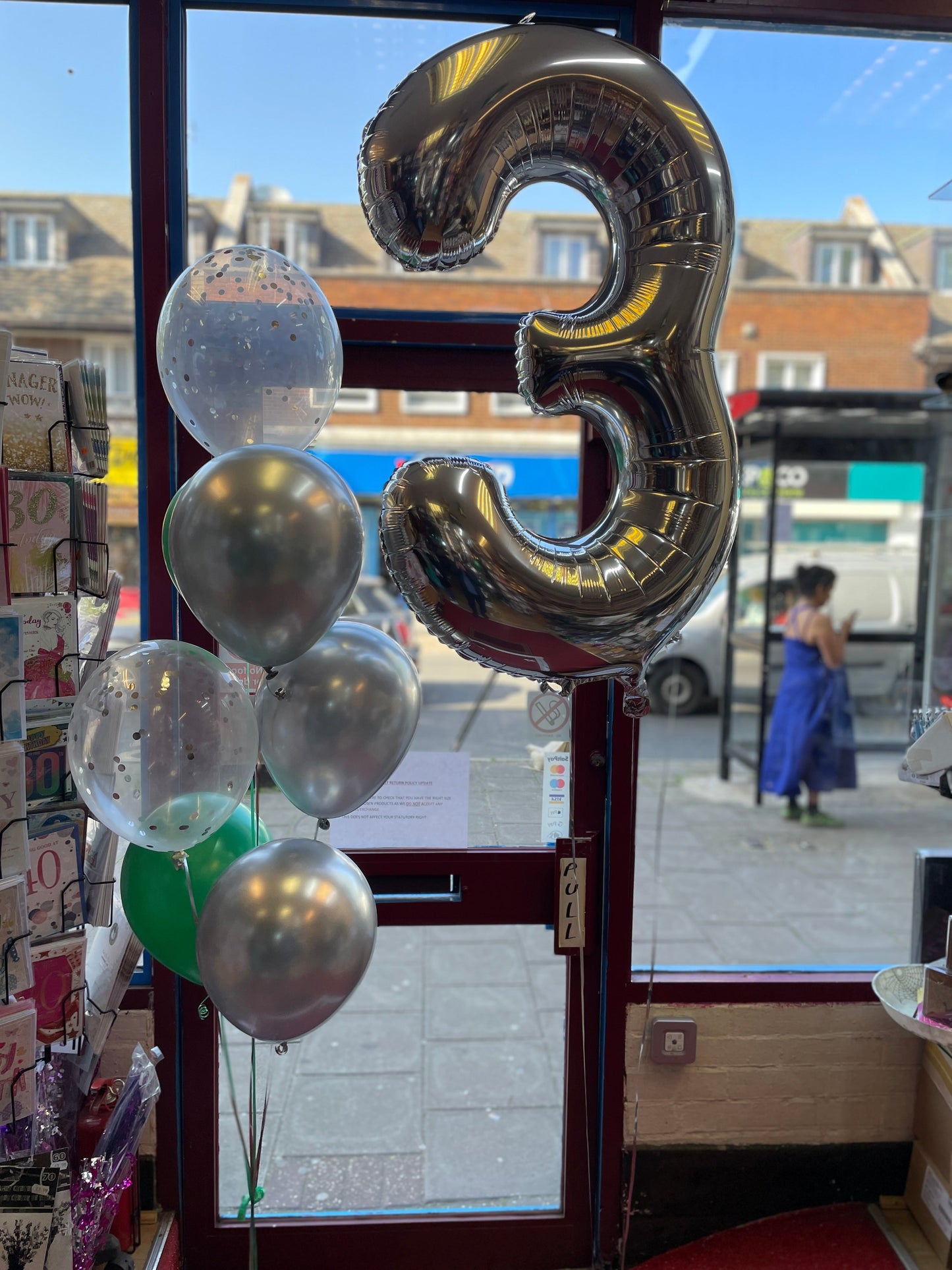 Foil Number 34" with Helium Balloons Bouquet