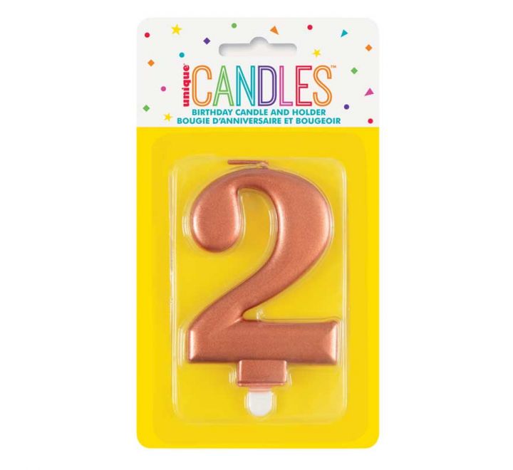 Rose Gold Number 2 Candle