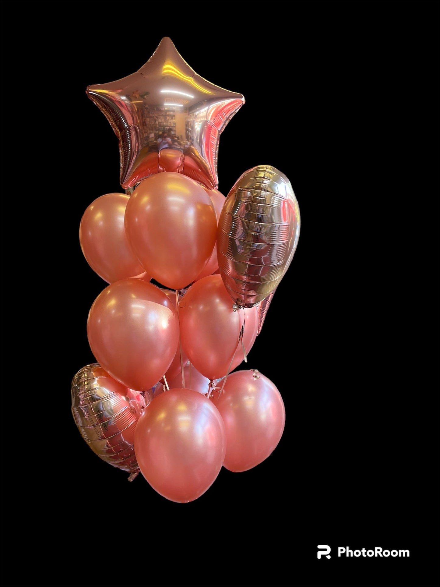 Minifoil Shapes with Rose gold Latex Balloons
