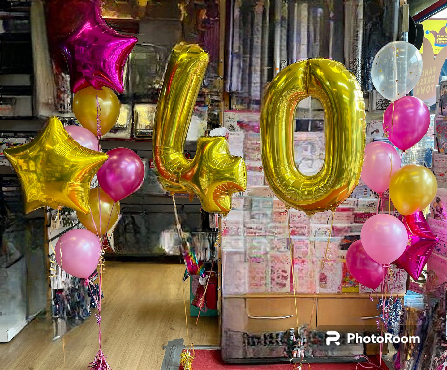 Foil Number 40 with Helium Balloons
