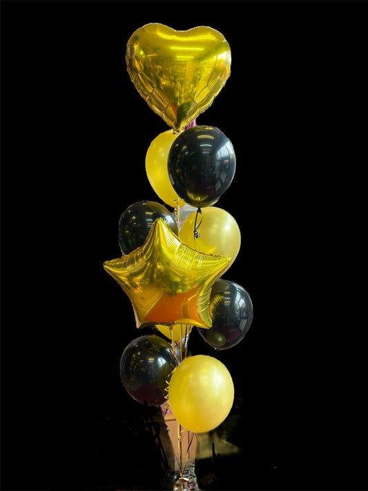Foil Heart Shape with Latex Balloons Bouquet