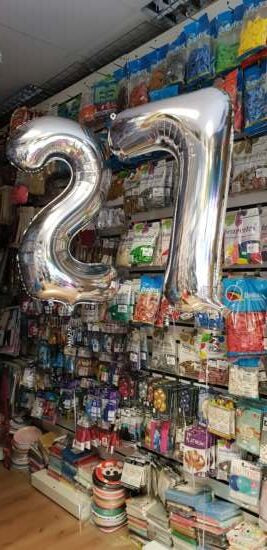 Silver Foil Number Helium Balloon