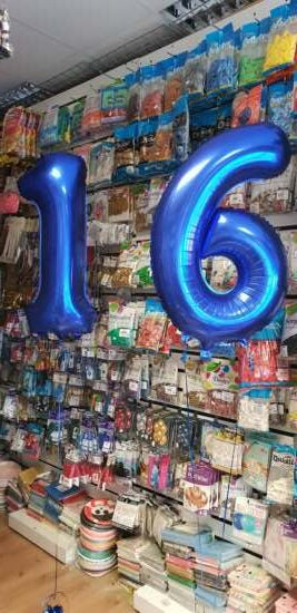 Blue Foil Number Helium Balloon