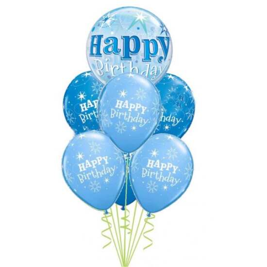 Blue Bubble Happy Birthday Bouquet