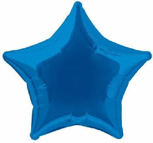 Blue Star Foil Helium Balloon