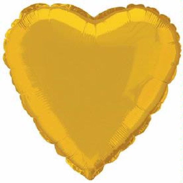 Gold Heart Foil Helium Balloon