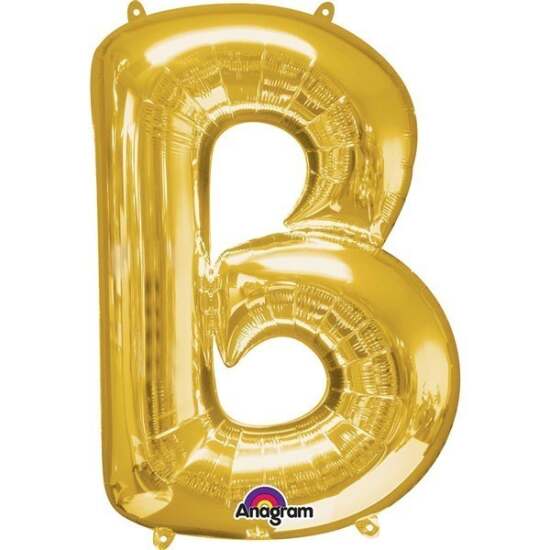 Gold Letter B Helium Foil Balloon