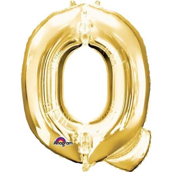 Gold Letter Q Helium Foil Balloon