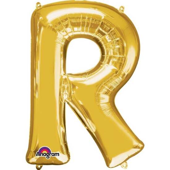 Gold Letter R Helium Foil Balloon