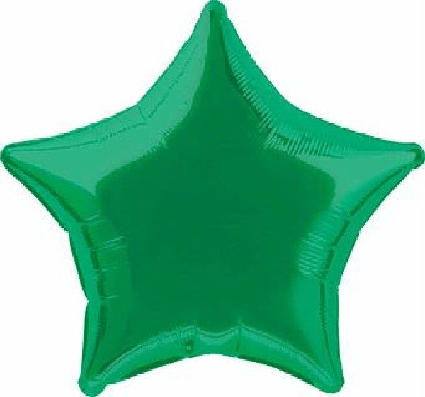 Green Star Foil Helium Balloon