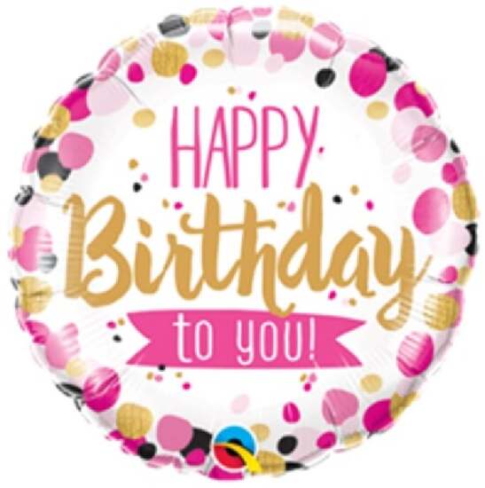 Pink and Gold Happy B. Day 18"
