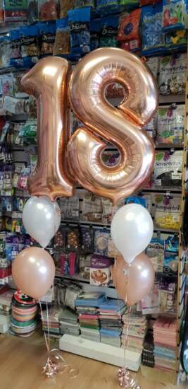 Rose Gold Helium with Latex Balloon