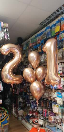 Rose Gold 21 Helium and Latex Balloon