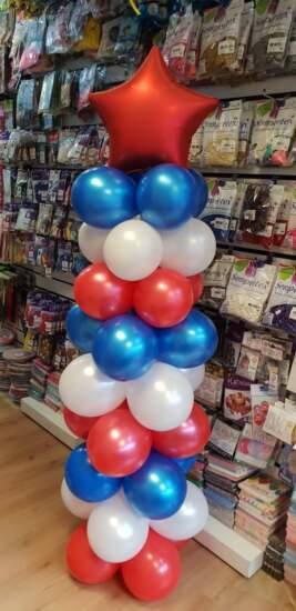Balloon Pillar USA Flag Colours