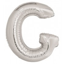 Silver Letter G Helium Foil Balloon