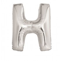 Silver Letter H Helium Foil Balloon