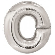 Silver Letter O Helium Foil Balloon