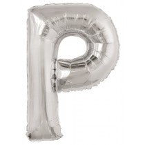 Silver Letter P Helium Foil Balloon