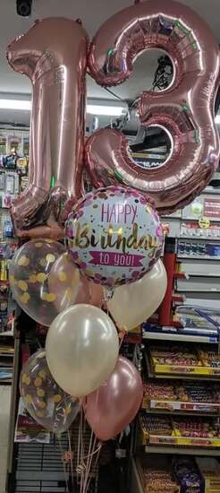 Birthday Rose Gold Balloon Bouquet