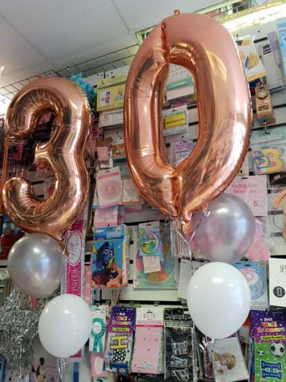Bouquet Foil 34" Number & Latex 12"